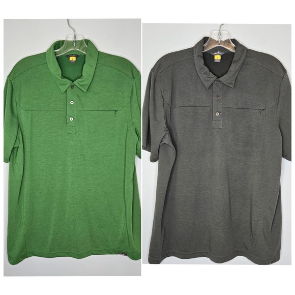 Eddie Bauer Other - Eddie‎ Bauer Travex Polo Shirt Green & Gray Lot Of 2 Mens Size Large EUC